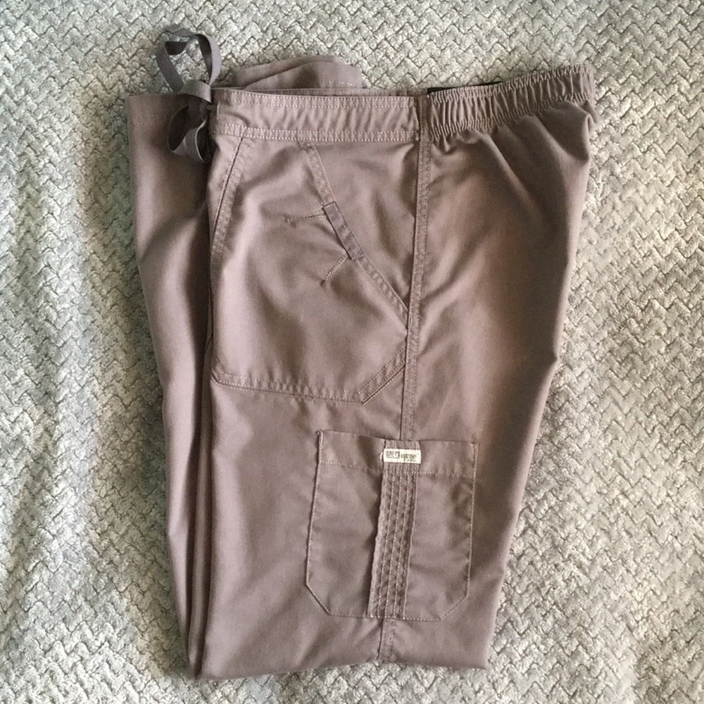 Grey Cargo Scrub Pants